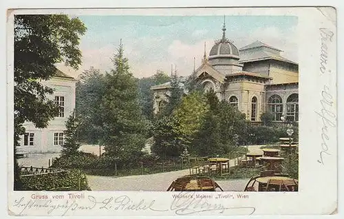Gruss aus Tivoli. Wallner's Meierei "Tivoli",... 1890