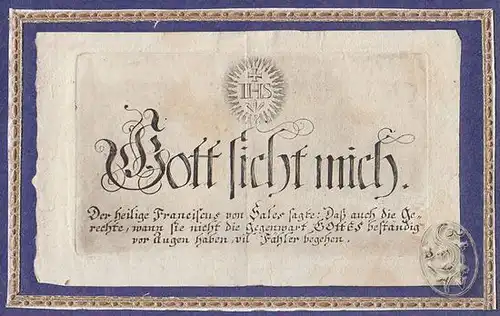 Gott sicht mich. Der heilige Franciscus von... 1780