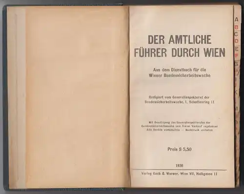 Der amtliche Führer durch Wien. Aus dem... 1930