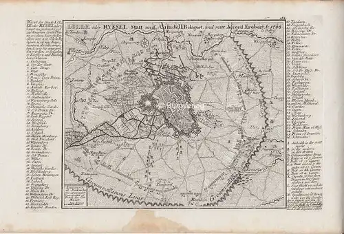 BODENEHR, Lille oder Ryssel Statt und Citadell... 1725