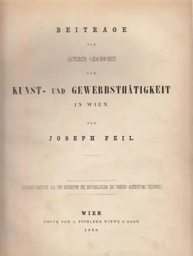 FEIL, Beiträge zur älteren Geschichte der... 1860