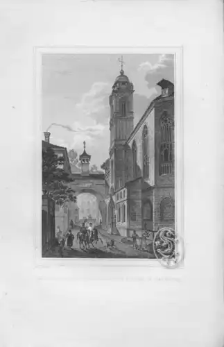 Die Pfarr- oder Franziskanerkirche in Salzburg. 1842