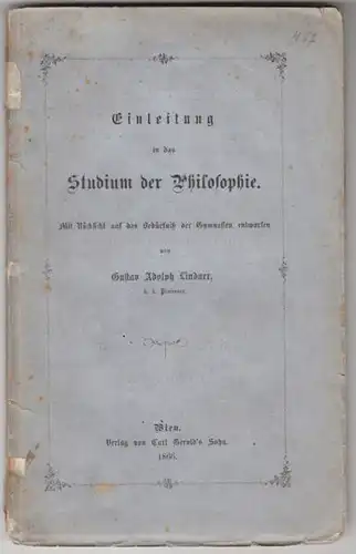 LINDNER, Einleitung in das Studium der... 1866