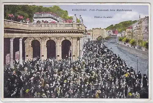 Karlsbad. Früh-Promenade beim Mühlbrunnen.... 1900