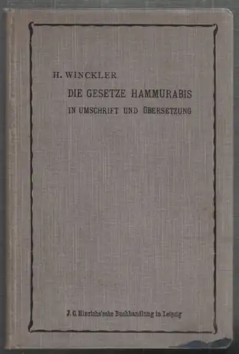 WINCKLER, Die Gesetze Hammurabis in Umschrift... 1904