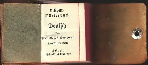 Liliput Wörterbuch - Deutsch. (Deutsche Orthographie). WERSHOVEN, S. J.