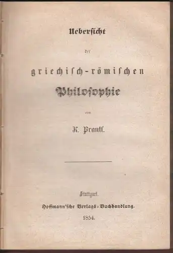 PRANTL, Uebersicht der griechisch-römischen... 1854