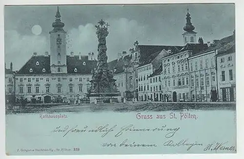 Gruss aus St. Pölten. Rathausplatz. 1890 0636-11