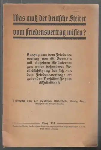 Was muß der Deutsche Steirer vom... 1919