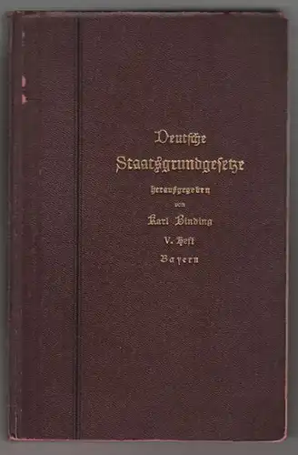 BINDING, Die Verfassungs-Urkunde des... 1906