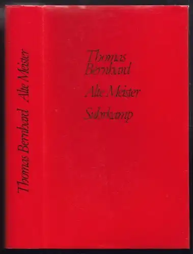 BERNHARD, Alte Meister. Eine Komödie. 1985