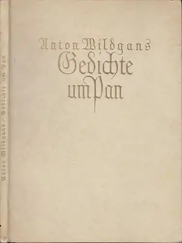 WILDGANS, Gedichte um Pan. 1928 1538-10