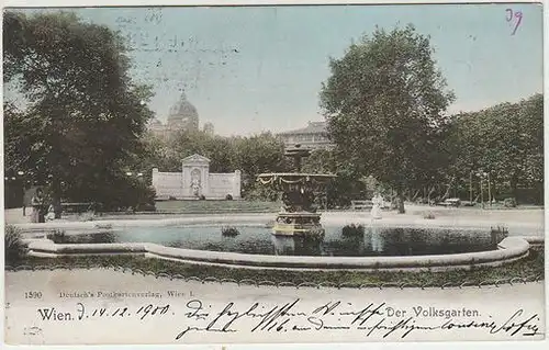 Wien. Der Volksgarten. 1900