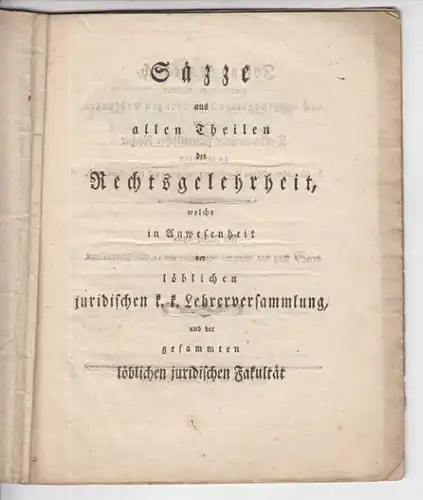 Säzze aus allen Theilen der Rechtsgelehrtheit,... 1800