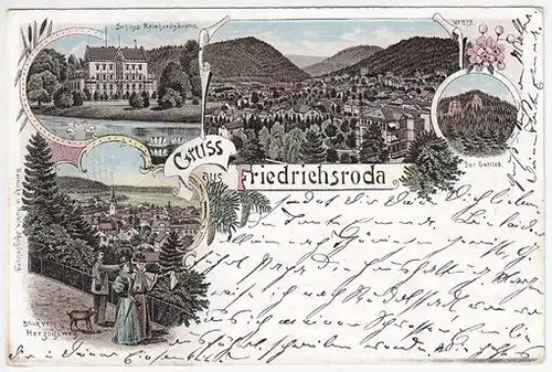 Gruss aus Friedrichsroda. Schloss... 1890