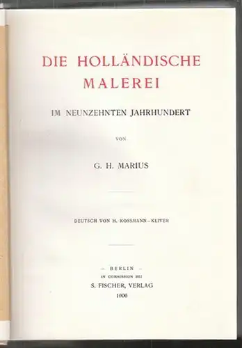 MARIUS, Die holländische Malerei im neunzehnten... 1906