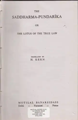 KERN, The Saddharma-Pundarika or the Lotus of... 1980