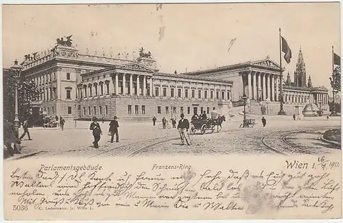 Wien I. Parlamentsgebäude. Franzens-Ring. 1890