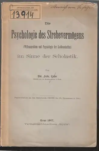 UDE, Die Psychologie des Strebevermögens... 1907