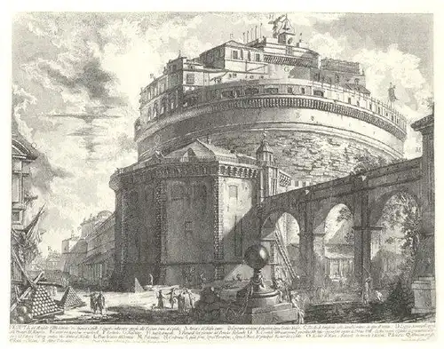 PIRANESI, Veduta del Mausoleo d'Elio Adriano... 1800