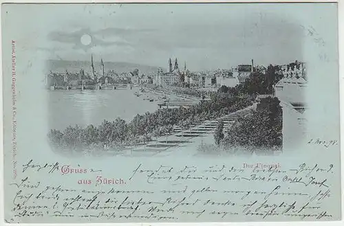 Gruss aus Zürich. Der Utoquai.