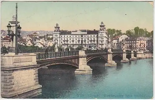 Zürich. Seebrücke und Bellevue.