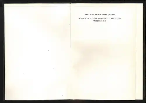 Bio-bibliographisches Literaturlexikon Österreichs. Von den Anfängen bis zur Geg