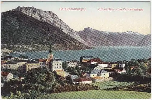 Salzkammergut. Gmunden vom Calvarienberg. 1903