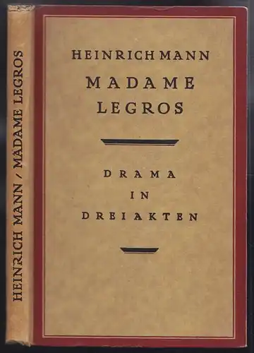 MANN, Madame Legros. Drama in drei Akten. 1913 4148-11
