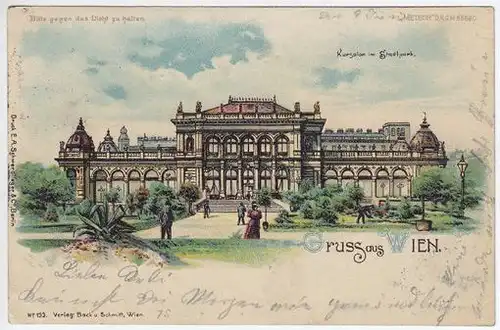 Gruss aus Wien. Kursalon im Stadtpark. 1890