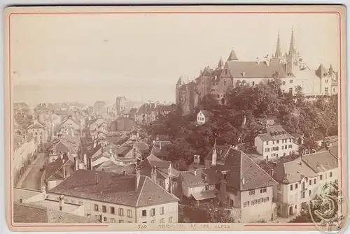 Neuchatel et les alpes. 1890