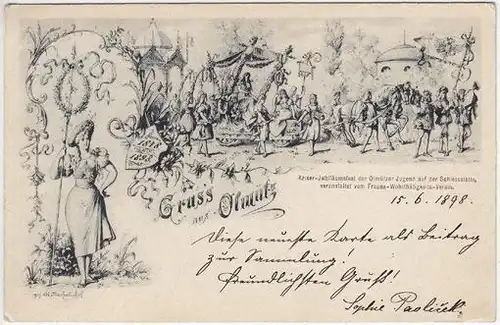 Gruss aus Olmütz. Kaiser-Jubiläumsfest der... 1890