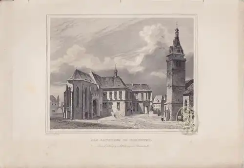 Das Rathhaus in Krommotau. 1842