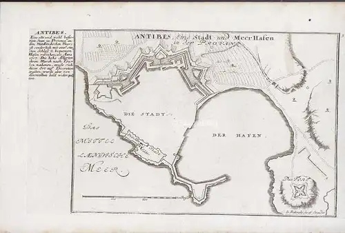 BODENEHR, Antibes, Eine Stadt und Meerhafen in... 1725