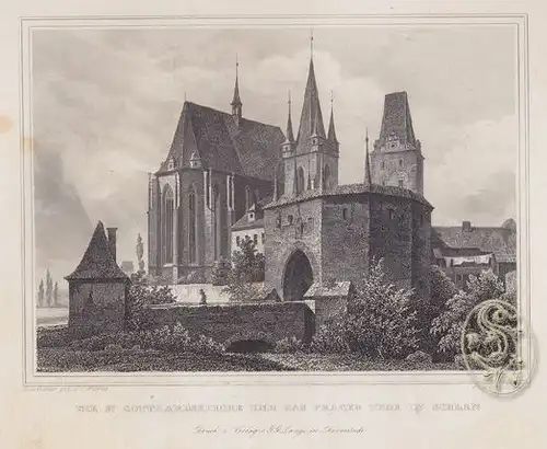 Die St. Gotthardskirche und das Prager Thor in... 1842