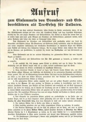 Aufruf zum Einsammeln von Brombeer- und Erdbeerblättern als Tee-Ersatz für Solda
