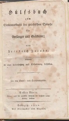 JACOBS, Hülfsbuch zum Elementarbuche der... 1811
