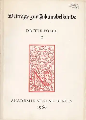 LÜLFING, Beiträge zur Inkunabelkunde. Im... 1966