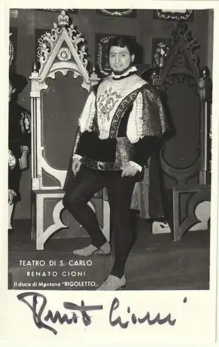 Teatro di S. Carlo. Il duce die Mantova "Rigoletto". CIONI, Renato, Sänger (1929