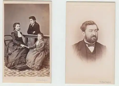 2 Portrait-Photographien. 1869