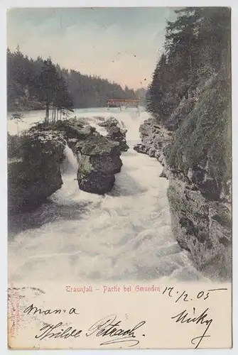 Traunfall - Partie bei Gmunden. 1890