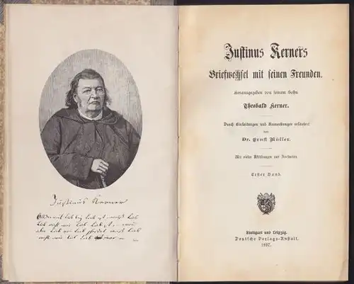 KERNER, Briefwechsel mit seinen Freunden. Hrsg.... 1897