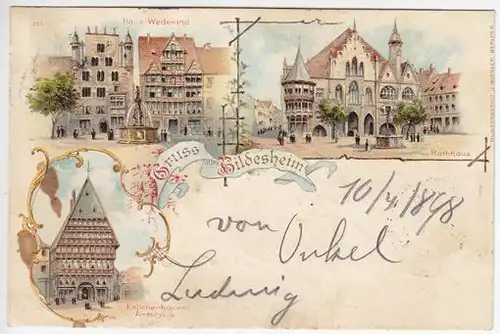 Gruss aus Hildesheim. Haus Wedekind. Rathaus.... 1890