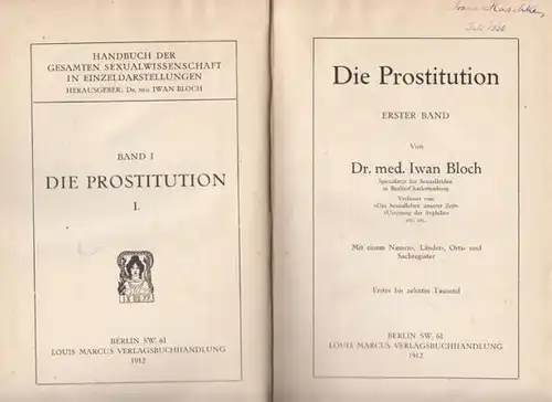 BLOCH, Die Prostitution. 1912