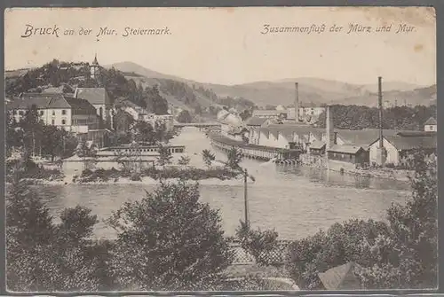 Bruck an der Mur, Steiermark. Zusammenfluß der... 1914