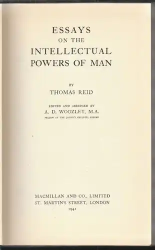 REID, Essays on the Intellectual Powers of Man.... 1941