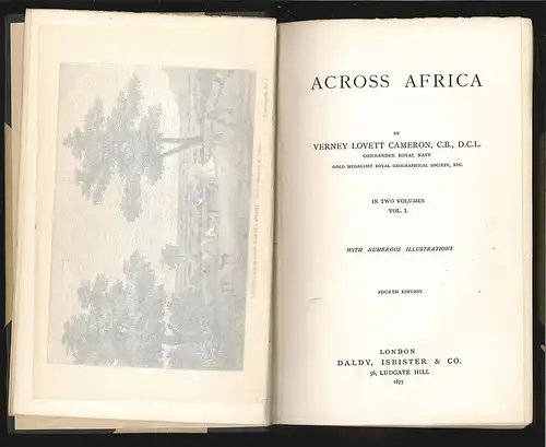 Across Africa. CAMERON, Verney Lovett.