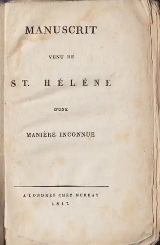 LULLIN DE CHATEAUVIEUX, Manuscrit venu de St.... 1817