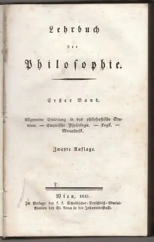 Lehrbuch der Philosophie. 1835