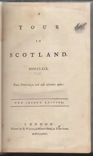 PENNANT. Thomas., Tour in Scotland MDCCLXIX. 1772